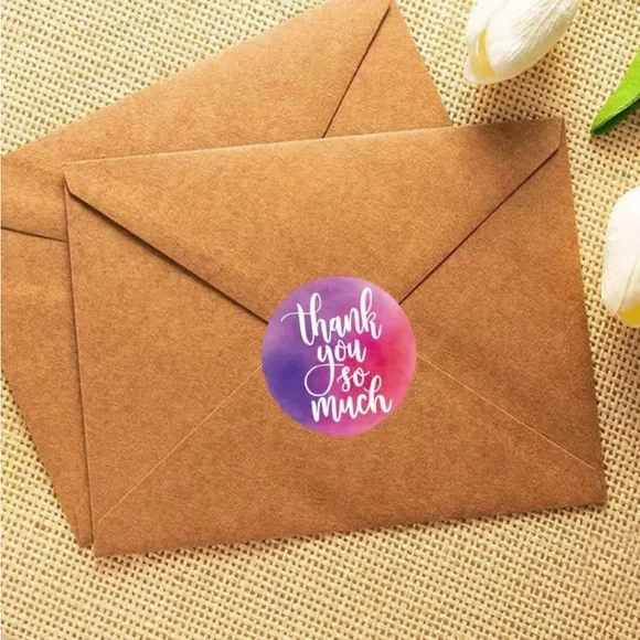 500pc Roll Thank You So Much Stickers - Picture 2 of 2